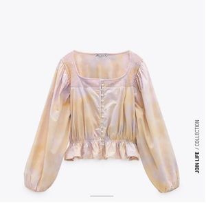 ZARA Tie Dye Crop Blouse